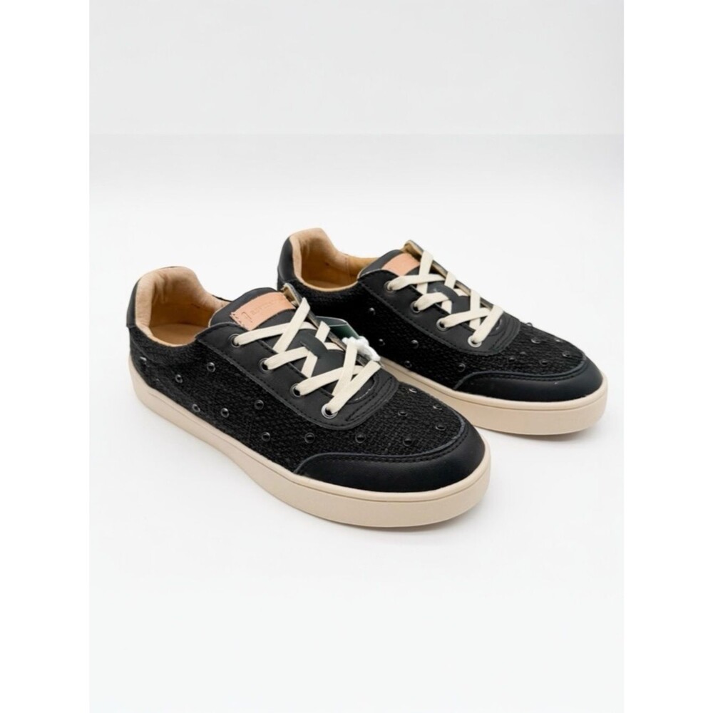 Revitalign Belmont Pearl Tweed Orthotic Lace Up Sneakers Comfort Black 8.5 NEW